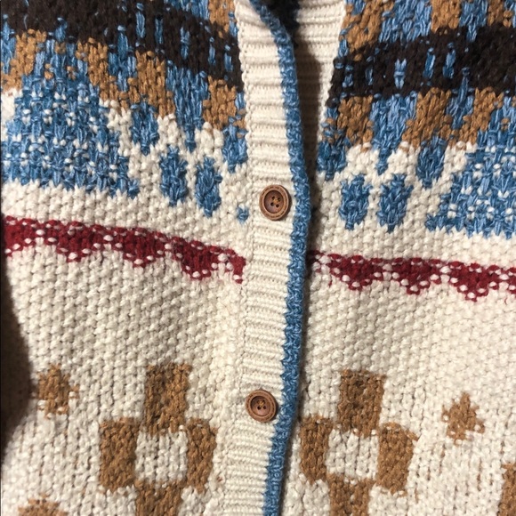 Sundance Anoki Blue and Cream Patterned Cardigan new Xl - Picture 6 of 9